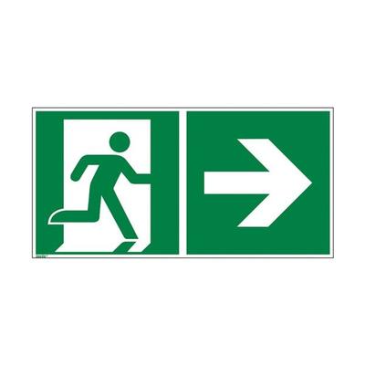 Sicherheitskennzeichen »Rettungsweg rechts [E002]« 30 x 15 cm mehrfarbig, OTTO Office, 30x15 cm