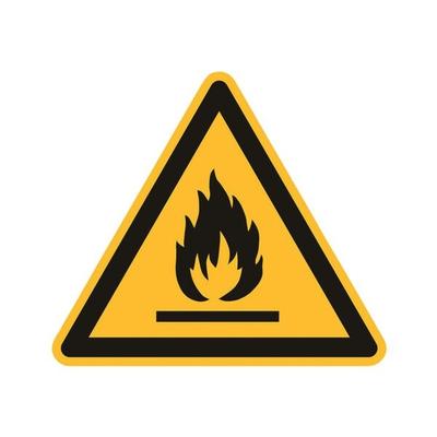 Sicherheitskennzeichen »Warnung vor feuergefährlichen Stoffen [W021]« 20 x 20 cm gelb, OTTO Office, 20x20 cm