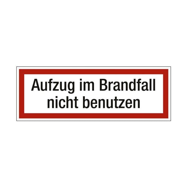 Marahrens Sicherheitskennzeichen »Textschild: Aufzug im Brandfall nicht benutzen« 21 x 0,0 rot, 21x7.4 cm Image