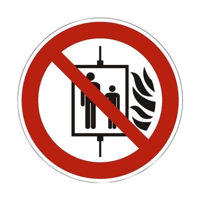 Sicherheitskennzeichen »Aufzug im Brandfall nicht benutzen [P020]« Ø: 20 cm rot, OTTO Office, 20x0.01 cm