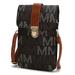 MKF Collection by Mia K. Women's Crossbodies Black - Black & Brown Signature 'M' Lulu XL Phone Wallet Crossbody Bag