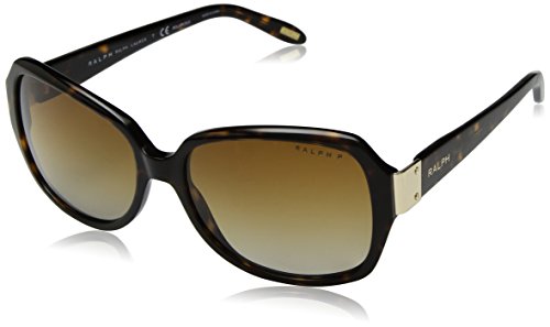 Ralph by Ralph Lauren Women's 0RA51380/T5 Sunglasses, Dark Tortoise/Browngradientpolarized, 58