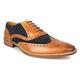 Catesby Premium Mens Two Tone Tan Leather Navy Suede Brogues 1829TD (UK 9)