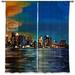 Latitude Run® Jarmon Corina Bakke's Boston Skyline Graphic Print Room Darkening Outdoor Curtain Panels Synthetic in Blue/Green/Red | 82 H in | Wayfair