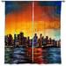 Latitude Run® Jarmon Corina Bakke's Window New York Skyline Room Darkening Outdoor Curtain Panels Synthetic in Blue/Green/Red | 61 H in | Wayfair