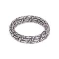 Magic Weave,'Weave Motif Sterling Silver Band Ring from Bali'