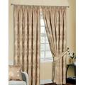 Virginia Curtain Pairs Jacquard Pencil Pleat With Tie Backs Separate Cushion (Gold, Width 66" x Length 90" 168cm x 228cm)