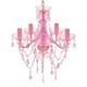 Lustre avec 5 ampoules Crystal rose - Vidaxl
