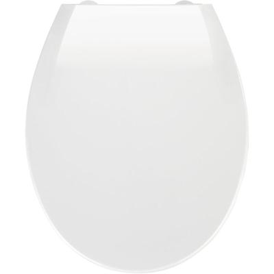 Premium WC-Sitz Kos Weiß, Thermoplast, mit Absenkautomatik, Weiß, Thermoplast weiß , Metall silber