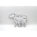 Gracie Oaks Vintage Lamb Illustration Metal Sign Wall Décor Metal in Black/Gray/White | 12 H x 16 W in | Wayfair 61FEC139F2EF42C7AA277D17F9546EEE