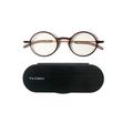 ThinOptics Manhattan Reading Glasses 2.50 Round Brown Frames With Milano Magnetic Case - Thin Lightweight Compact Readers 2.50 Strength