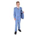 Cinda 5 Piece Light Blue Boy Suits Boys Wedding Suit Page Boy Party Prom Light Blue 2-3 Years