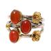 Daylight Gala,'Floral Red-Orange Onyx Cocktail Ring from India'