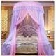 Large Mosquito Net Insect Bug Princess Lace Dome Bed Canopy Fly Insect Protection Indoor/Outdoor Decorative Holiday Travelling,Pink-Purple,for 1.8M-Width Bed