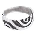 Wavy Labyrinth,'Modern Taxco Sterling Silver Band Ring from Mexico'