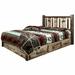 Loon Peak® Homestead Collection Lodge Pole Pine Platform Storage Bed Wood in Gray | 47 H x 46 W x 87 D in | Wayfair