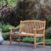 Bayou Breeze Cynthia Teak Garden Outdoor Bench Wood/Natural Hardwoods in Brown/White | 36.25 H x 48 W x 25.5 D in | Wayfair