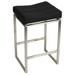 Orren Ellis Avel 27" Counter Stool Upholstered/Leather/Metal/Faux leather in Black | 27 H x 16.75 W x 14.5 D in | Wayfair