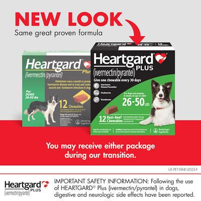 Heartgard Plus Chewables for Dogs 26 to 50 lbs., 12 Month Supply