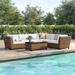 Lark Manor™ Ambroselli 7 Piece Rattan Sectional Seating Group w/ Cushions Synthetic Wicker/All - Weather Wicker/Wicker/Rattan in Brown | Outdoor Furniture | Wayfair