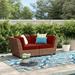 Lark Manor™ Ambroselli 70" Wide Outdoor Wicker Loveseat w/ Cushions All - Weather Wicker in Red | 29 H x 70 W x 35 D in | Wayfair