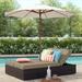 Sol 72 Outdoor™ Convene Outdoor Patio Double Chaise Lounge Chair & Umbrella Set in Espresso | 14 H x 55 W x 82.5 D in | Wayfair