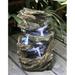 Millwood Pines Christley Fiber & Resin Log & Stone Waterfall Fountain w/ LED Light | 11 H x 6.5 W x 5 D in | Wayfair