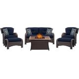 Wildon Home® Gosdon Rattan Sofa Seating Group w/ Cushions Wood in Blue | 35.5 H x 63.75 W x 34 D in | Outdoor Furniture | Wayfair BRAY2666 37856051