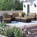 Sol 72 Outdoor™ Brentwood 8 Piece Rattan Sectional Seating Group w/ Cushions Synthetic Wicker/All - Weather Wicker/Wicker/Rattan in Orange | Wayfair