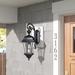 Canora Grey Ajias Shiny 23" H Seeded Glass Outdoor Wall Lantern Glass/Metal in Black | 23 H x 9.5 W x 11 D in | Wayfair