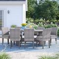 Lark Manor™ Andrick 9 Piece Outdoor Dining Set w/ Cushions Metal in Gray | Wayfair E31D7DA44E1A4EE0BE22D18C033C3380