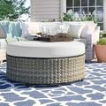 Lark Manor™ Andrick Wicker Coffee Table Wicker/Rattan in Brown/Gray | 19 H x 43 W x 43 D in | Outdoor Furniture | Wayfair TKC055b-CTRND-WHITE