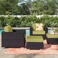 Sol 72 Outdoor™ Convene Wicker Rattan 4-Piece Outdoor Patio Furniture Set Wicker/Rattan in Orange | 33 H x 37.5 W x 35 D in | Wayfair