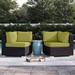 Sol 72 Outdoor™ Convene Wicker Rattan Outdoor Patio Sectional Sofa Corner Seat Wicker/Rattan in Black/Brown | 33.5 H x 35.5 W x 35.5 D in | Wayfair