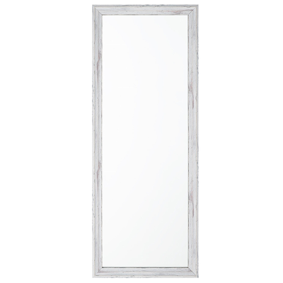 Wandspiegel Weiß 50 x 120 cm Holzoptik Kunststoff Rechteckig Vintage
