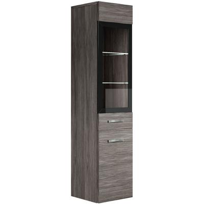 Badezimmer Schrank Rio 131 cm Grau Eiche – Regal Schrank Hochschrank Schrank Möbel Badschrank