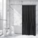 Evideco Solid Colors Extra Long Shower Curtain Polyester w/ Matching Hooks Polyester in Black/Brown | 79 H x 71 W in | Wayfair 1204103