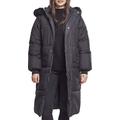 Urban Classics Damen Ladies Oversize Faux Fur Puffer Coat Jacke, Schwarz (Blk/Blk 00017), XS EU