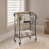 InRoom Designs Free Standing Towel Stand w/ Storage Shelf Metal in Brown | 29 H x 13 D in | Wayfair 1420