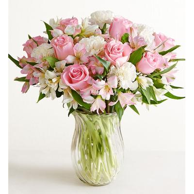 1-800-Flowers Everyday Gift Delivery Heartfelt Condolences Double Bouquet W/ Clear Vase | Happiness Delivered To Their Door