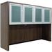 Modern Walnut 48" Glass Door Storage Hutch