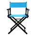 Casual Home Folding Director Chair Solid Wood in Blue/Black | 33.75 H x 21.75 W x 17 D in | Wayfair DCB61BAB75C04897B39042C7A2B92827