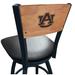 Holland Bar Stool NCAA Swivel Bar Stool Upholstered/Metal in Black | 39 H x 18.5 W x 17 D in | Wayfair L03825BWMedMplAAuburnBlkVinyl