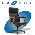 La-Z-Boy Greyson Modern Executive High-Back Office Chair w/ Solid Wood Arms & Lumbar Support Upholstered in Gray/Black/Brown | Wayfair CHR10086B