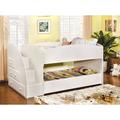 Hokku Designs Jamie Twin Over Twin 3 Drawer Standard Bunk Bed in White | 44.5 H x 42 W x 96.5 D in | Wayfair 08CD8B4347614464953473023CA80F70