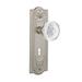 Nostalgic Warehouse Crystal Meadows Interior Mortise Door Knob w/ Meadows Long Plate Brass/Crystal in Gray | 7.875 H x 2.625 W in | Wayfair 751976