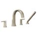 Moen Doux Double Handle Deck Mounted Roman Tub Faucet Trim w/ Handshower in Gray | Wayfair TS984BN