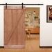 Barn Door - Lubann Paneled Wood Unfinished Barn Door w/ Installation Hardware Kit Wood in Brown | 84 H x 42 W in | Wayfair LB-Aldr-DR42Z-Kit