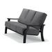 Telescope Casual St. Catherine Deep Patio Sofa w/ Cushions Plastic in Gray/Black | 36.25 H x 74 W x 35.25 D in | Wayfair KK5890A01