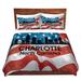 East Urban Home City VI Charlotte North Carolina Duvet Cover Set Microfiber in Blue/Red/White | 1 Twin Duvet Cover + 1 Standard Sham | Wayfair